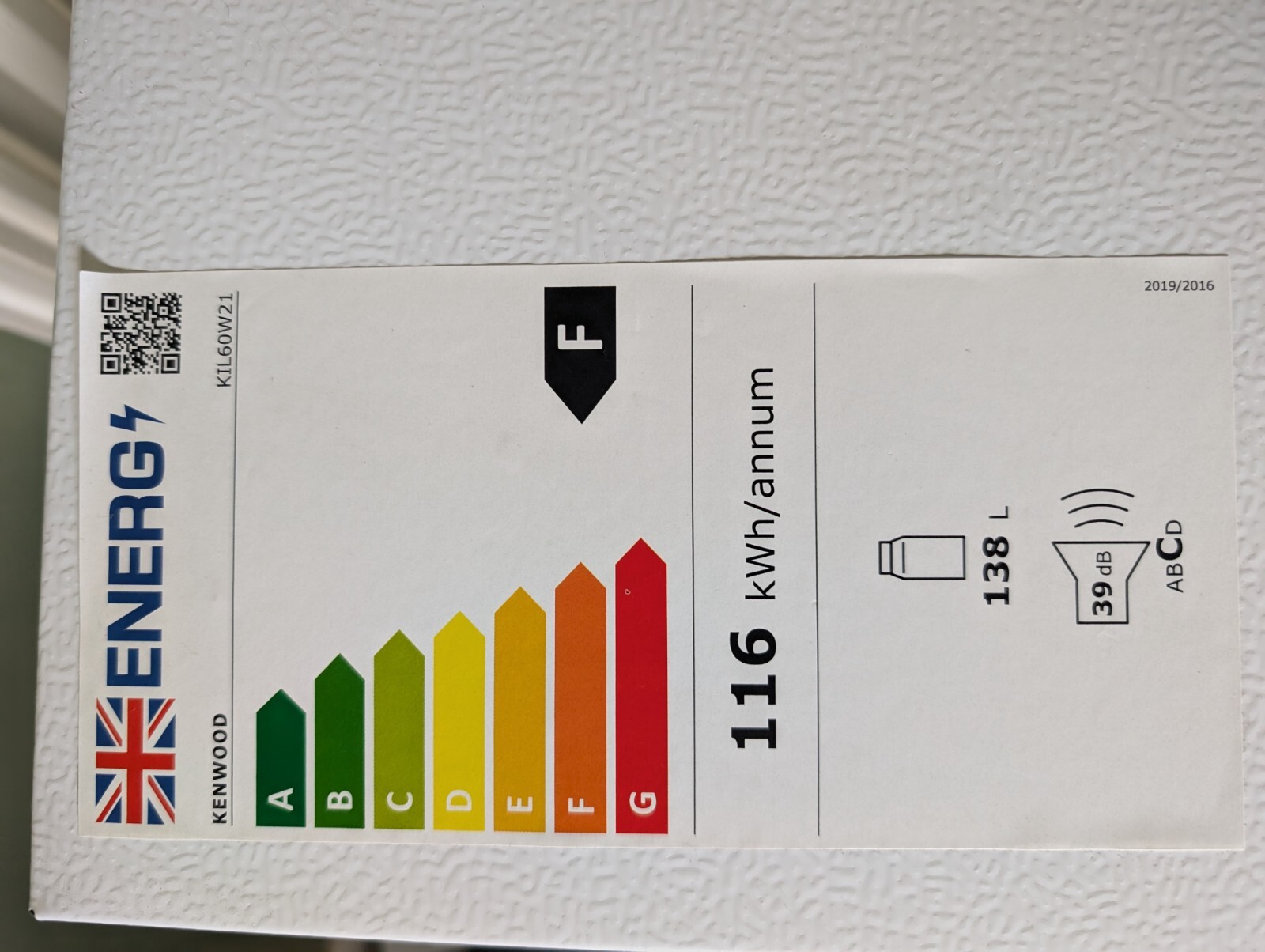 Kenwood KIL60W21 Integrated Under Counter Fridge, Fixed Door Fixing eBay