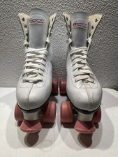 Chicago Women's Roller Skates Premium White Quad Rink Skates Size 8 US