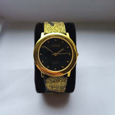 Monos Armbanduhr   Elegantes Schwarz-Goldenes Design