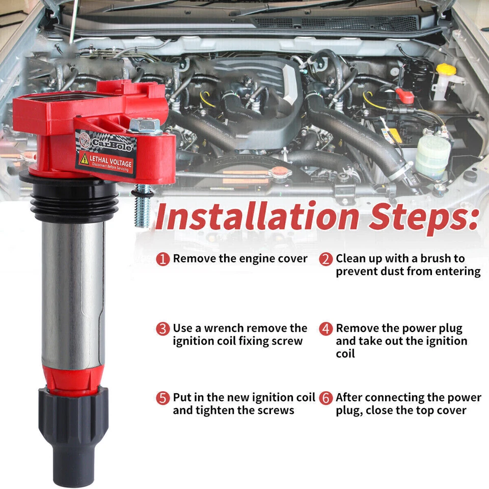 6Pack D515C Ignition Coils & Spark Plugs For 2010-2015 Chevrolet Traverse UF569 - Image 4 of 4