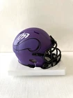 Adrian Peterson Signed Vikings Rave Speed Mini Helmet JSA Witnessed Purple Auto