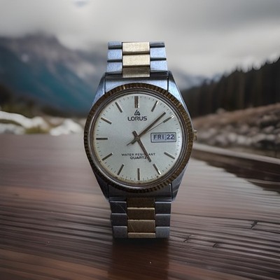 Lorus  Seiko Vintage Two-Tone Day Date Quartz Watch