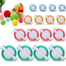 16 Pcs Pompom Makers for Yarn 4 Different Sizes Pompom Maker Kit Craft Tool S...