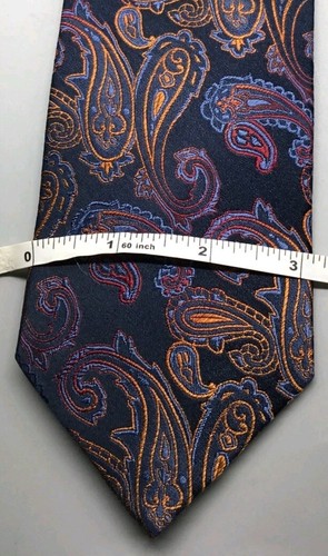 Cravatta Bruno Piattelli Roma design paisley cromata 100% seta fatta a mano - Foto 4 di 6