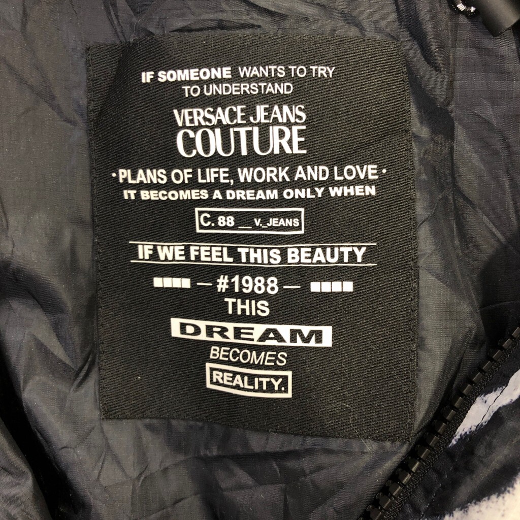 Versace Jeans Couture Nylon Parka L Black Vintage Used Outerwear image 5