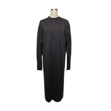 COS Charcoal Grey 100% Wool Knit Mock Neck Maxi Sweater Dress Womens Small NWT