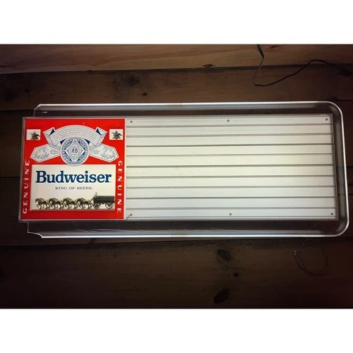 VINTAGE BUDWEISER BEER CLYDESDALE LIGHTED PRICE/MESSAGE BOARD SIGN WORKS