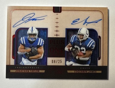 2024 Panini One Plus One Signatures Auto /25 Jonathan Taylor Edgerrin James