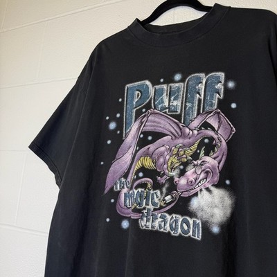 Puff The Magic Dragon 90s Vintage T-shirt Tee Mens Size XL Black