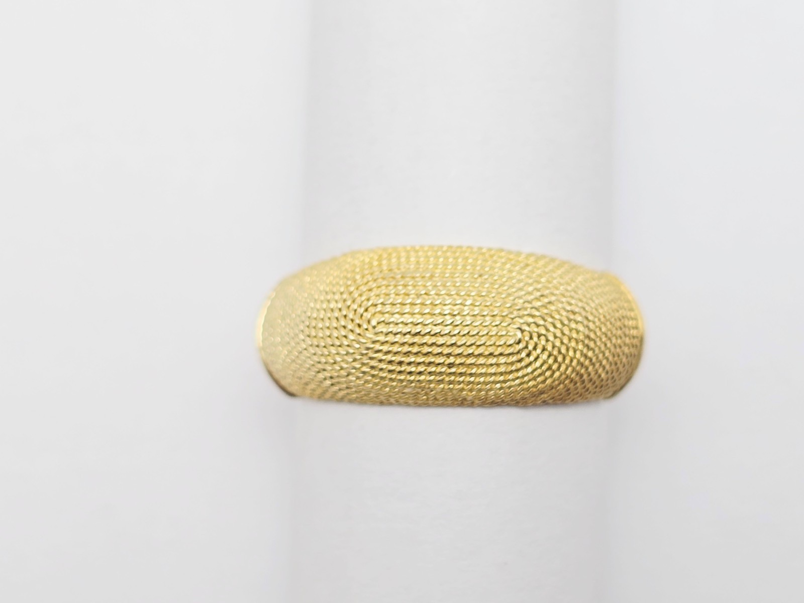 Unique 14K Solid Yellow Gold Granulated Domed Mes… - image 7