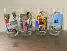Vintage 1982 AAFES Extra-Terrestrial ET Collector Glasses Complete Set of 4