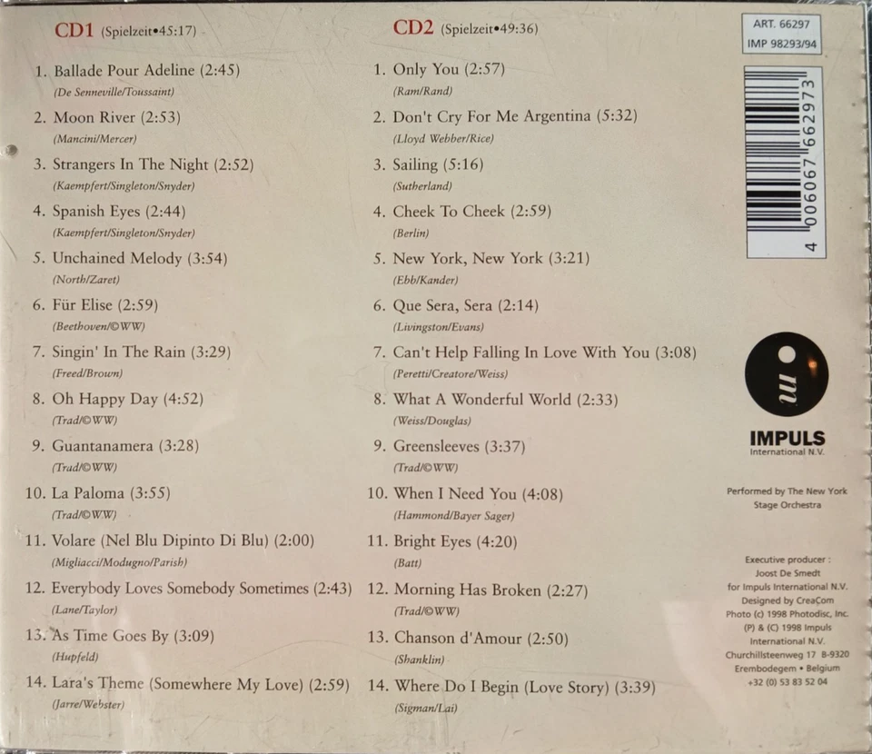 Traummelodien - Instrumentale Welthits - 2 CD-Set / Impuls 1998, IMP 98293/94 - Bild 4 von 4