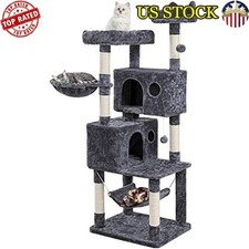 Extra Large Cat Tree Multi-Level Condo Hammock Scratching Posts Indoor Play New