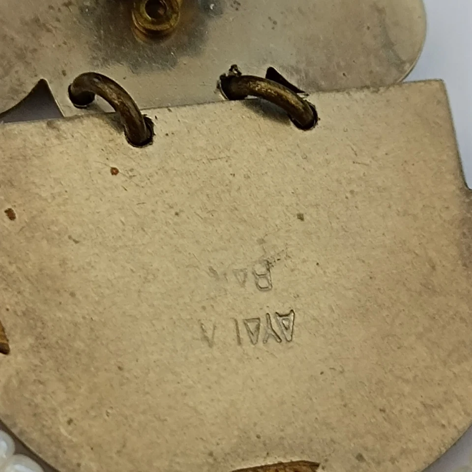 Ayala Bar Vintage Clip On Earrings Boho Mosaic Folk Art Colorful Israeli Artisan - Image 3 of 4