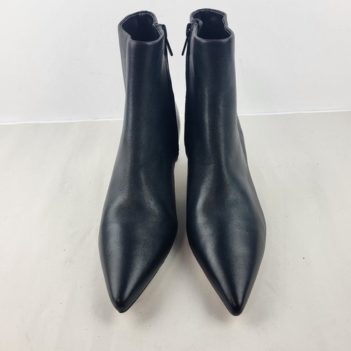 VINCE Hilda Women's Ankle boot black leather Zip pointed toe Size 6M - Picture 10 of 17