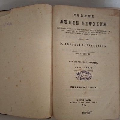 Corpus Juris Civilis: PARS TERTIA (III). Osenbrüggen, Eduardi:
