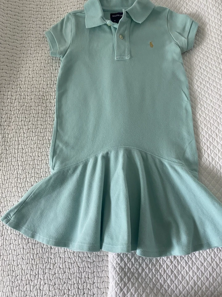 RALPH LAUREN GIRLS DRESS SIZE 4 GREEN - Image 4 of 4