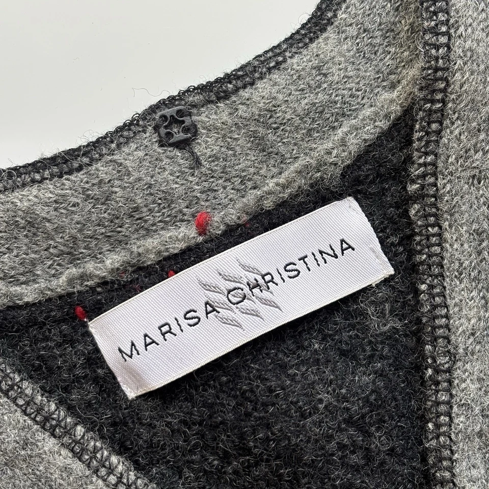 Chaleco Vintage Años 90 Marisa Christina 100% Lana Mujer Grande Gris Carbón Navidad Foto 3 de 4