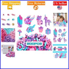 500pcs Pink-Purple Building Blocks Set for Kids, Creative  Educational