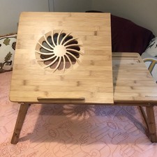 Nnewvante Flower Style Folding Lap Desk Tray Table Drawer Bed Food Laptop Bamboo