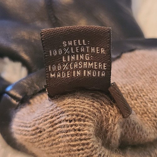 Coach Damen Kaschmir gefüttert schwarz Leder Autofahrer Handschuhe Größe 7 gebraucht, in einwandfreiem Zustand - Bild 5 von 5