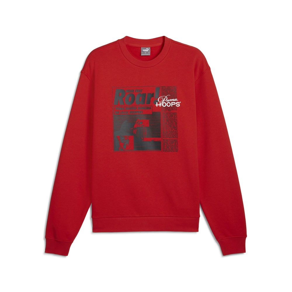PUMA Media Day Crew Neck Sweatshirt Mens Red  62716201