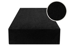 Fitted Sheet Terry Black 90x200 cm Cotton Mattress Topper