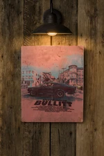 bullitt movie photo panel with self sticking shadow hanging mount 8x10