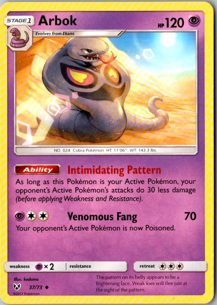 Arbok Pokemon Shining Legends 37/73 MP