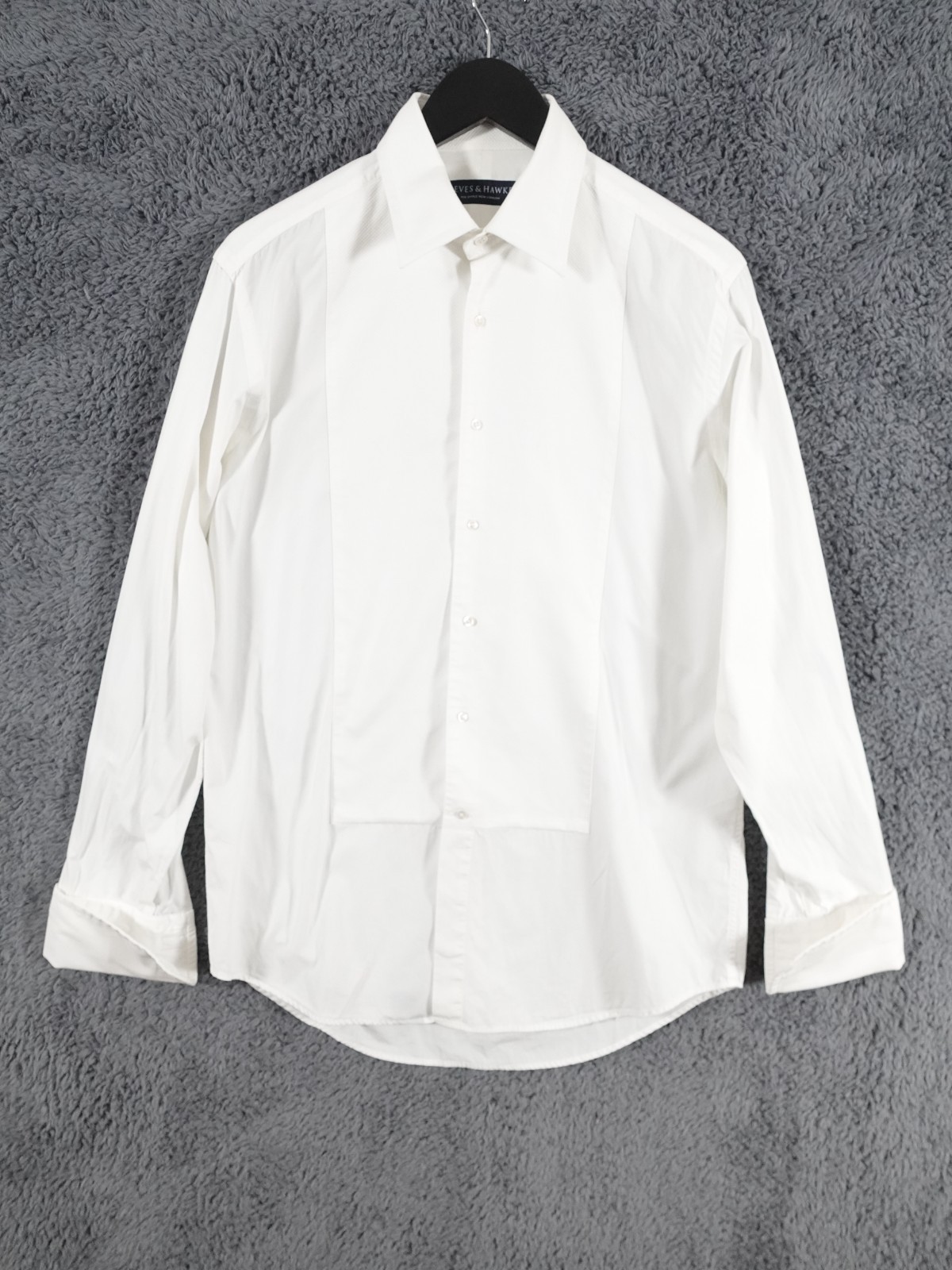 Camicia smoking uomo Gieves Hawkes 15 5 bianca cena sera polsino francese Savile Fila