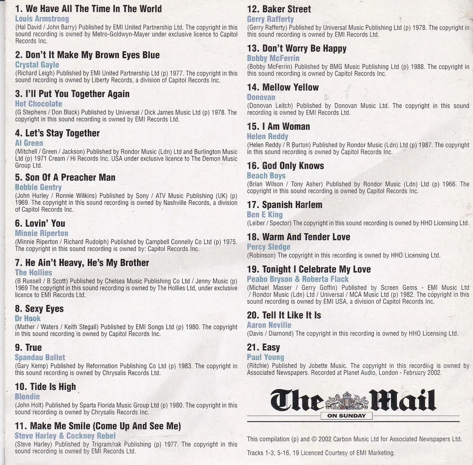 EASY LIKE SUNDAY MORNING featuring twenty classic tracks by the original artists - Bild 2 von 3