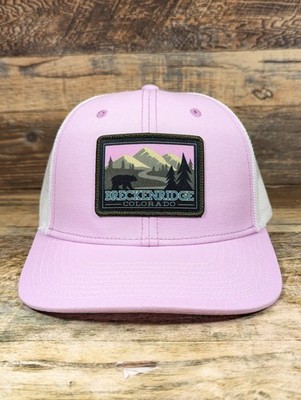 Breckenridge Colorado Patch Mesh Snapback Hat Lilac Cap The Game