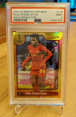 Topps 2021/22 Merlin Chr. Uefa - Felix Afena-Gyan Rookie Gold Refr. /50 - PSA 9!