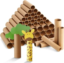 Craft & DIY Cardboard Rolls, 50-Pack Paper Tubes, 2 Assorted
