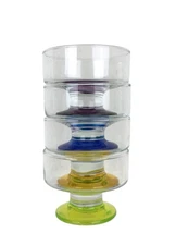 Circleware Delight Crystal Ice Cream Cups Set of 4 4 Different Color Stems