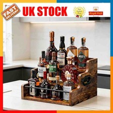 3 Tier Wooden Liquor Bottle Display Shelf Coffee Syrup Organizer Stand Wine Rack
