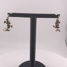 Disney Mickey And Minnie 925 Sterling Silver Drop Earrings Stud
