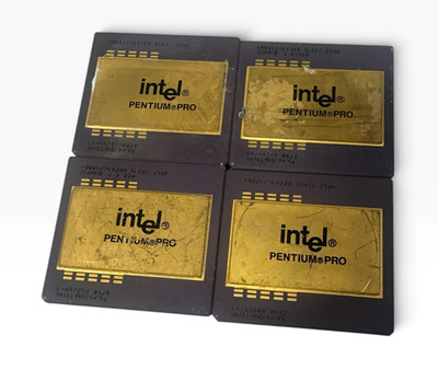 Lot of 4 Intel Pentium PRO Processor - Vintage Gold Ceramic CPU
