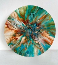 Large Acrylic Pour Painting On Canvas/16  Abstract Pour Painting