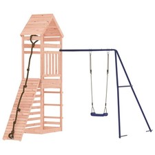Swing Set Outdoor Backyard Wooden Playground Equipment for Kids Age 3-8 vidaXL