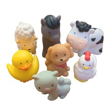 Farm Animal Figure Set Cow Horse Sheep Dog Cat Chicken 7pc Replacement