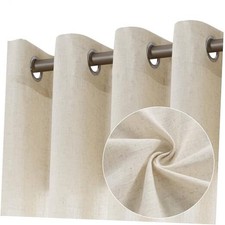 Natural Curtains 84 Inch Length 2 Panels for 52"W x 84"L Pack of 2 Linen
