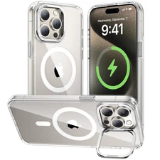 Magnetic Stand for iPhone 15 Pro Max Case, [Built in Invisible Kickstand] [Mi...