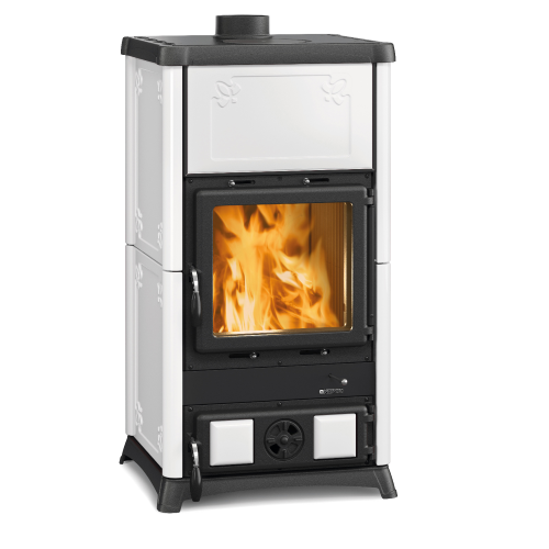 La Nordica Extraflame Poêle à Bois En Majolique Fedora Blanc 9,6 Kw pour 238 M³ - Photo 1/2