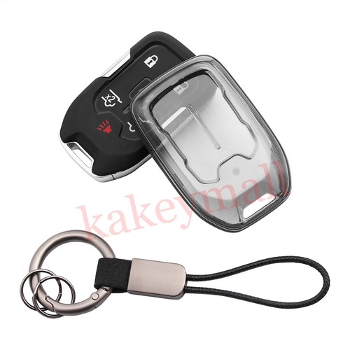 For GMC Yukon Terrain Acadia Chevy Silverado Car Key Fob Case Cover Key Chain - Picture 2 of 8