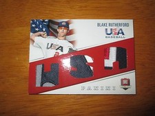 BLAKE RUTHERFORD 2015 Panini USA Baseball Game Used TRIPLE PATCH #21/35 Yankees
