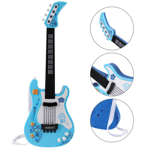 (Blue)Beginner Electric Toy Guitar Multifunctional Kids Bass Guitar Toy Children - Foto 1 di 12