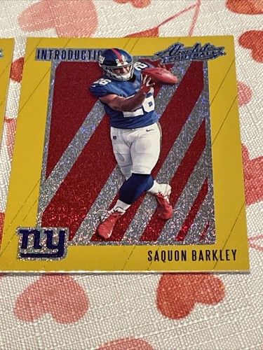 2018 ABSOLUTE INTRODUCTIONS X 2 SAQUON BARKLEY GOLD SPARKLE RC SP Eagles - Picture 15 of 22