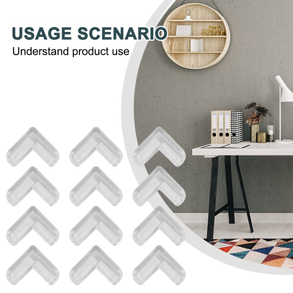 12pc ClearRubber Furniture Corner Edge Table Cushion Guard Protect