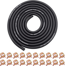 1/4 Inch ID Fuel Line Hose 10 Feet + 20Pcs 2/5" ID Hose Clamps for Kawas
